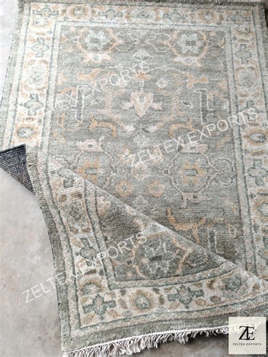 Oushak Hand Knotted Wool Rug, Grey in Colour | Traditional Persian Inspired Pattern |classic Floral Design| Vintage Style Oriental Area Rug - Etsy