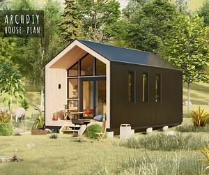 Tiny House Blueprints: 12x23 Pentagon Frame Cabin Plan (digital Download) - Etsy