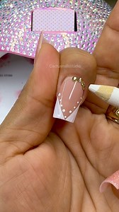 197K views · 2.4K reactions | Diseñito de uñas francés con cristales ✨ #tutorial #lifestyle #nails #fypシ | Cactus Nails Studio | Facebook