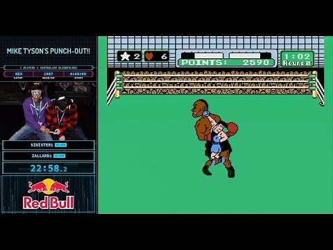 Mike Tyson's Punch-Out - 2 player 1 controller blindfolded speedrun w/ sinister1 @ AGDQ 2020 [23:39]