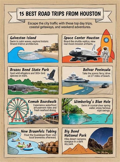 15 Best Road Trips From Houston: Day Trips & Weekend Escapes