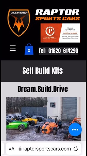 From dream 👉 driveway. 🏁 A Raptor isn’t just a kitcar - it’s your kitcar. Every bolt, every panel, every drive… uniquely yours. Designed in Scotland. Built by you. 🦖 Ready to start your build? #buildaraptor #builtnotbought #kitcar | Raptor Sports Cars