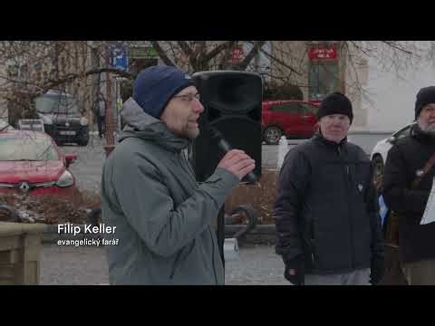 Z demonstrace Svitavy stojí za prezidentem 15. 2. 2026