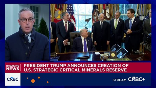 Pres. Trump announces creation of critical minerals reserve