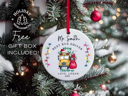 Personalized Bus Driver Ornament: School Driver Appreciation Gift - Etsy