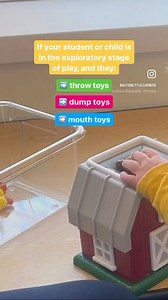 Do you have students who dump toys, throw toys, or mouth, toys, and objects? Well, then you have a student who is in the exploratory stage of play! “Put in” activities like this one are perfect for students at that stage of play. 🙌🏼 Drop the words”exploratory links” for a link to this toy barn and other toys that are perfect for exploratory play #autism #exploratoryplay #autistictoddler #autismteacher #preschoolslp #autismmom #speducator #autismlittlelearners | Autism Little Learners