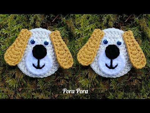 Crochet Dog Applique I Crochet Animal Applique