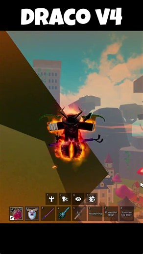 Draco V4 ( fully awaken ) Transformation #games #roblox #bloxfruits #kitsune #draco