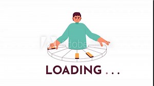 Musician pianist keyboard 2D loading animation. Man playing piano keys animated cartoon character 4K video loader motion graphic. Asian male musician. Piano learning download, upload progress gif