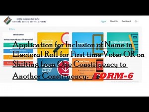 NVSP. 2020 .FORM 6 .Application for Inclusion of Name in Electoral Roll for First time Voter
