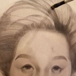 31 reactions | Every once in a while I'll use powdered graphite to rough in large drawings quickly. Even more so if I add water (using it dry this time~ #powderedgraphite #laurenbrevner #wip #commission | Lauren Brevner | Facebook