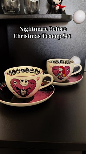 Perfect Nightmare Before Christmas teacup set for Valentine’s Day! #nightmarebeforechristmas #teacupset #teacup #horror #valentinesdaygift