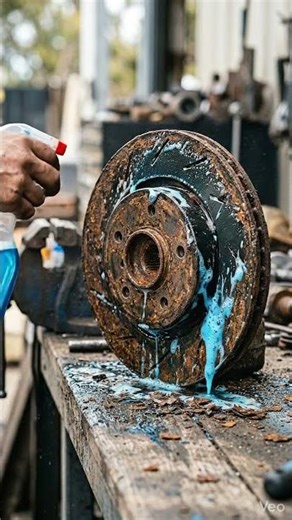 Hand spraying brake disc rotor