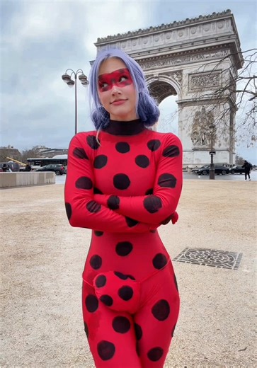 Transforming my self into Miraculous Lady Bug because I’m in Paris… duh! 🐞❤️ #miraculousladybug #marinette #cosplay #sewing #ladybug
