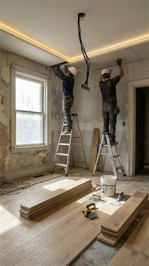 Living Room to SERENE SANCTUARY! ☁️ That Hidden Lighting! #Scandinavian #Minimalist