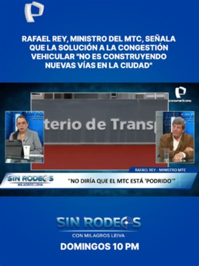 Rafael Rey, ministro del MTC, señala que la solución a la congestión vehicular no es construyendo nuevas vías en la ciudad #PanamericanaTV #MTC #Lima #Transito #Transporte