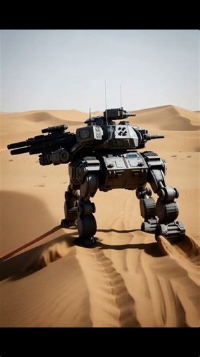 U.S. Futuristic War Machine Patrols on The Desert #ai #military #army #robot
