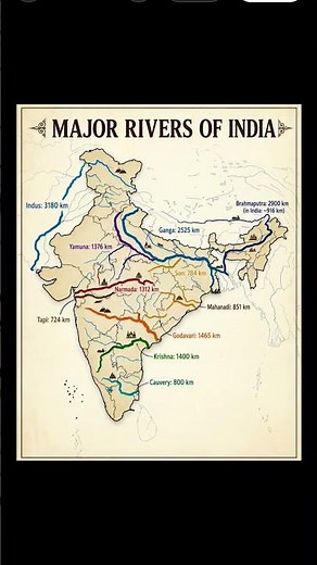 Major Rivers of India in One Map 🇮🇳 | Quick Revision Trick 🌊