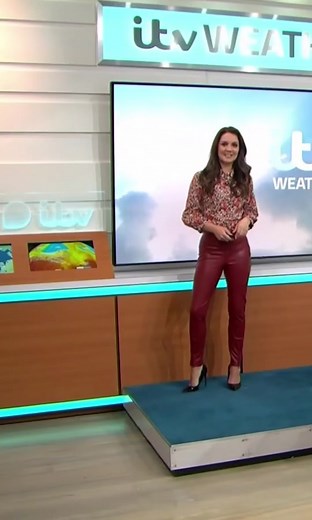 Laura Tobin Reporting on Wet and Windy UK Weather