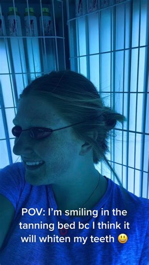POV: Tanning Bed Teeth Whitening Experiment