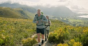 Happy Friends Walking Hiking On Mountain Stock Footage Video (100% Royalty-free) 3409843633 | Shutterstock