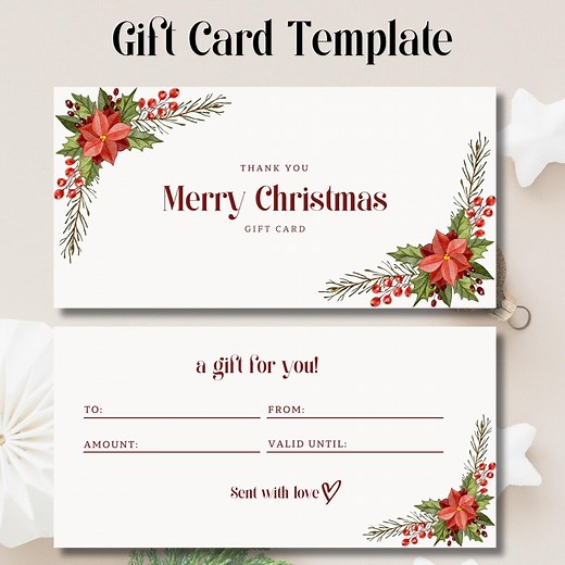 Editable Christmas Gift Certificate Template (digital Download) - Etsy