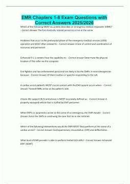 EMR Chapters 18 Exam Questions with Correct Answers