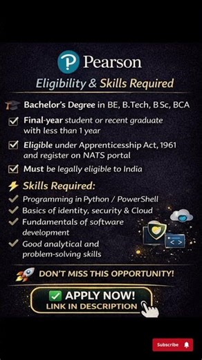 Pearson Hiring Apprentice Software Engineers | 2026 Batch & Freshers#jobs2026 #hiring