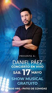 🎤 ¡Prepárate para una noche inolvidable en Monay Shopping! 🎶 Este sábado 17 de mayo te esperamos para vivir un concierto gratuito con el gran Daniel Páez, en un show lleno de música, energía y emociones. 🔥 📍 Lugar: Patio de Comidas 🕕 Hora: 18h00 🎟️ Entrada libre Ven con tu familia y amigos y disfruta de unaexperiencia única. ¡Nos vemos en el corazón de la música! 💙 #MonayShopping #ConciertoEnVivo #DanielPáez #ShowGratuito #Quito #MúsicaEnVivo | Monay Shopping