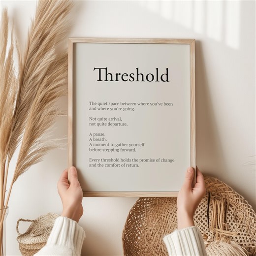 Threshold Definition Print, Hallway Wall Art, Entryway Quote, Meaningful Home Decor, Minimal Neutral Poster - Etsy