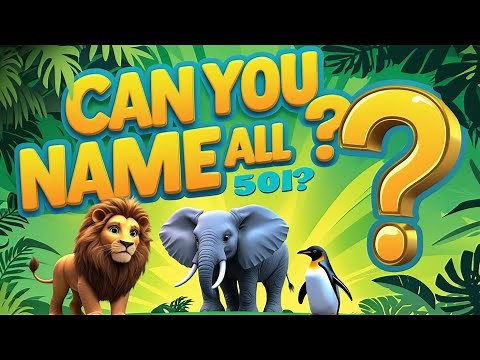 Can You Name All 50 Animals? | Fun Guess the Animal Game for Kids | Learn Animal Names | PlaylyVerse