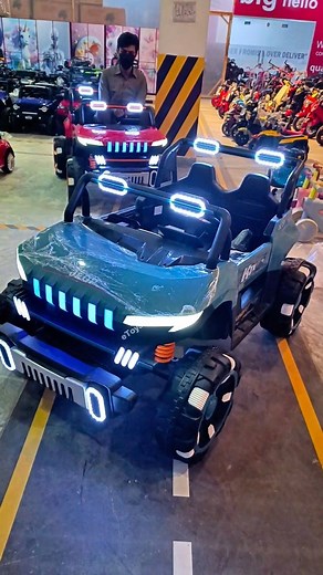 2 kids Electric Jeep - Side Steering - Wide in size - 150kg Weight CAPACITY. Door open SWING Option Remote self drive Mp3, music, Usb Led Lights Shockers Visit Store or Order Online #kidsJeep #babyJeep #childrenJeep #rideOn #gift #etoyspk | eToys.pk
