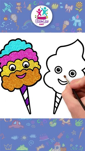 Yummy Colorful Candy Drawing For Kids 🍭✏️ #shorts #cottoncandy #howtodraw #drawing