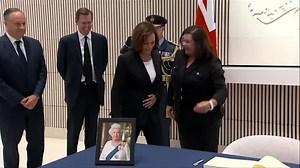 Kamala Harris signs condolence book for Queen Elizabeth