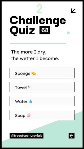 I Get Wet While Drying 😆 | Challenge Quiz #68 #shorts #viral #youtubeshorts #shortvideo