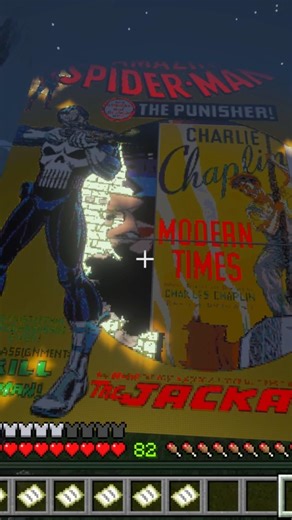 2x3 SpiderMan Minecraft Map Art Nighttime Update