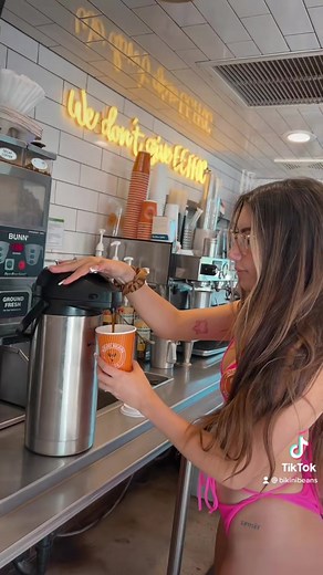 Coffee #bikinibeans #bikini #barista #coffee #explore #fyp #foryou #foryoupage #explorepage #arizona #beangang #coffeeshop #yum #orange #cupofcoffee #anyone #wantone #smallbusiness #asu #tempe