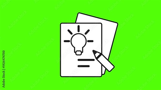 Idea Generation: A drawing that symbolizes the creative process of developing fresh ideas. The image portrays a sheet of paper that has a light bulb sketched on it and the pencil writing next to it.