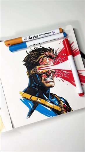 Drawing Cyclops 🔥✍️ #cyclops #marvelart #xmen #marvel