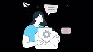 Email Processing 2D Animation on Transparent Background