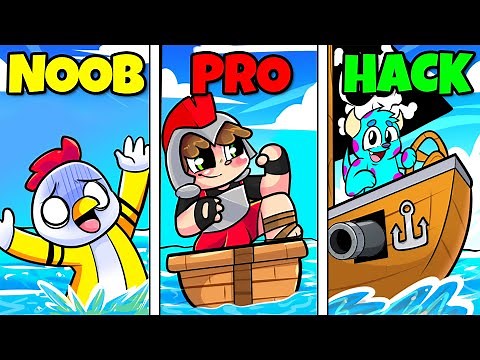 We went from NOOB BOAT to PRO to HACKER in ROBLOX ⛵😂 Invictor