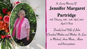 In Loving Memory of Jennifer Margaret Partridge | Partridge Bros. Singleton