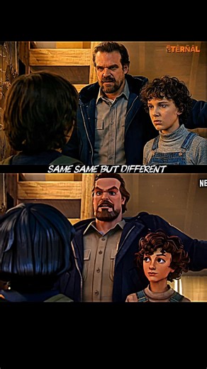 "Animated Vs Live Action Stranger things"। #shorts #strangerthings