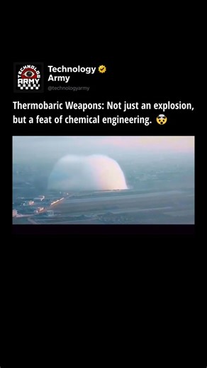 TechnologyARMY | Also known (though erroneously) as a "vacuum bomb," the science behind this munition is sophisticated: It first disperses an aerosol cloud... | Instagram
