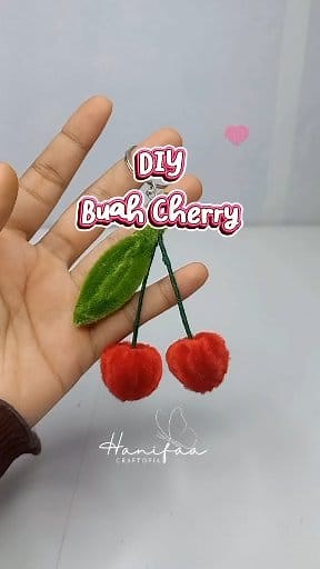 96K views · 1.7K reactions | cherry tutorial  Cara membuat buah cerry dari kawat bulu. #idekreatif #tutorial #bungakawatbulu #diy #handcraft #handmade #pipecleanerart #kerajinantangan #kerajinandaribarangbekas #fuzzywireflowers #crafter | Hanifaa Craftopia | Facebook