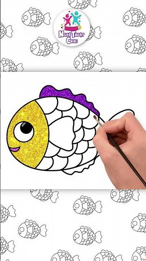 Hướng vẽ con cá đơn giản | How To Draw Fish | Vẽ con cá |Nghệ thuật Chiki | #shorts #vẽ