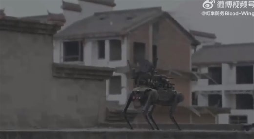 China's War Dog; Video Shows Robot Armed With Machine Gun Being Deployed By Drones in Enemy Areas (WATCH)