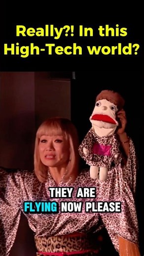 Flying puppets in a high-tech world… really?! 🤯#puppet #ventriloquist #comedy