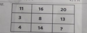 Find the missing number in the following sequence:| 11 | 16 |... | Filo