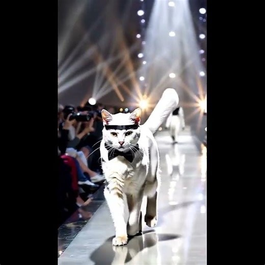 Cat Fashion Show That Made Everyone Smile 🐱 #cat #pet #fashion #funny #catwalk #catlovers